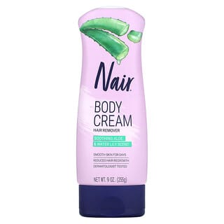 Nair, Hair Remover Body Cream, Soothing Aloe & Water Lily, 9 oz (255 g)