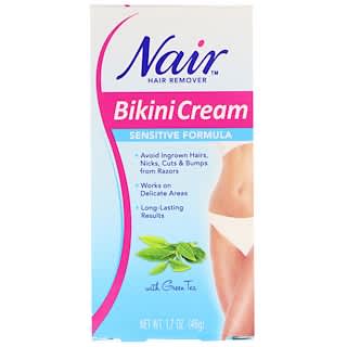 Nair, Hair Remover, Bikini Cream, Sensitive Formula, With Green Tea, 1.7 oz (48 g)