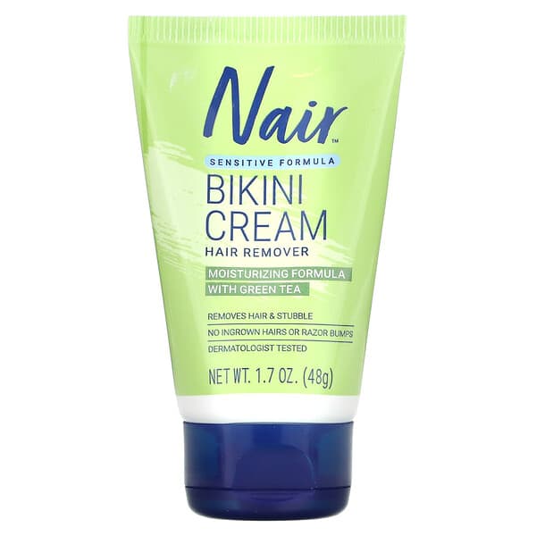 Nair, ヘアリムーバー、ビキニクリーム、センシティブフォーミュラ、緑茶配合、48g（1.7オンス）