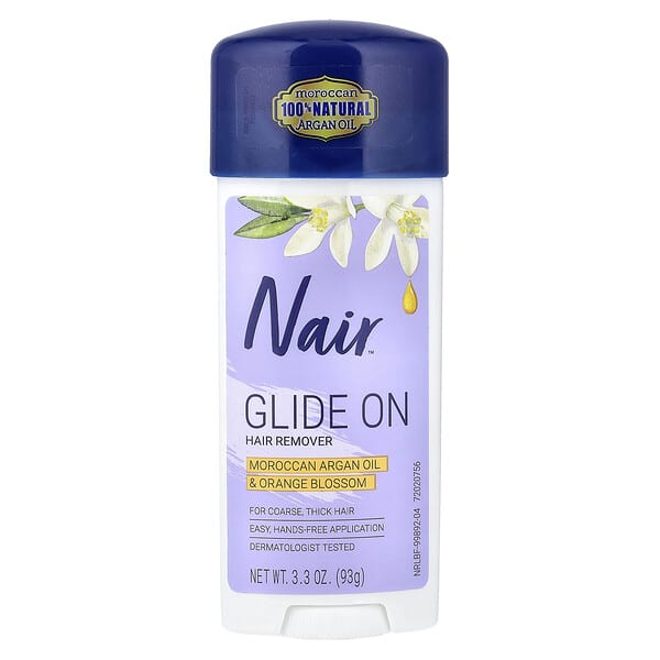 Nair, Glide On 헤어 리무버, 거친 모발용, 93g(3.3oz)