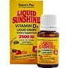 Liquid Sunshine, Vitamin D3 Liquid Drops, Natural Orange Flavor, 2500 IU, 0.34 fl oz (10 ml)
