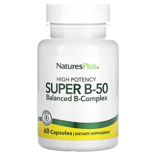 NaturesPlus, Super B-50 de alta potencia, 60 cápsulas