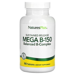 NaturesPlus, Mega B-150 de liberación prolongada, Megasuplemento de vitaminas, 90 comprimidos