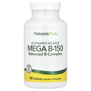 NaturesPlus, Mega B-150 de liberación prolongada, Megasuplemento de vitaminas, 90 comprimidos