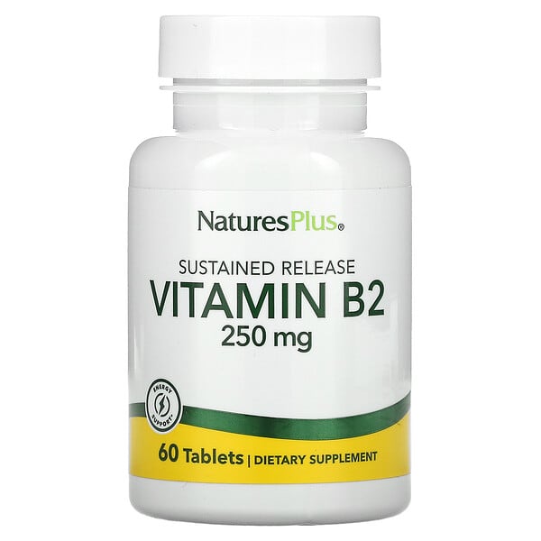 NaturesPlus, Vitamina B-2, 250 mg, 60 comprimidos