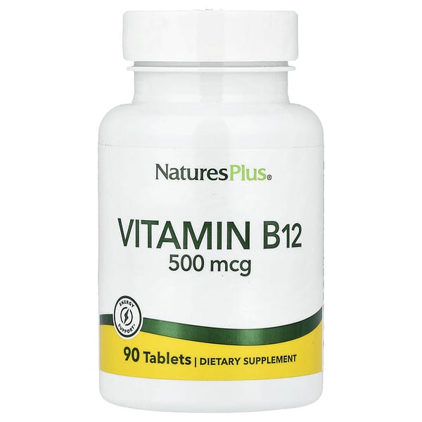 NaturesPlus, 비타민 B-12, 500 mcg, 90 태블릿