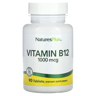 NaturesPlus, Vitamina B12, 1000 mcg, 90 comprimidos