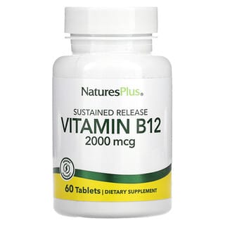 NaturesPlus‏, "ויטמין B12‏, 2,000 מק""ג, 60 טבליות."
