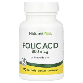 NaturesPlus, Folic Acid, Folsäure, 800 mcg, 90 Tabletten