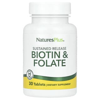 NaturesPlus, Biotina e folato a rilascio prolungato, 30 compresse