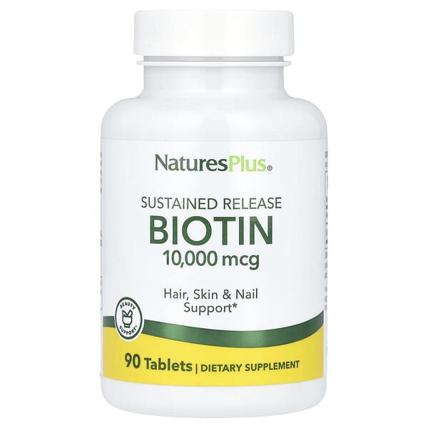 NaturesPlus Sustained Release Biotin, 10,000 mcg, 90 Tablets