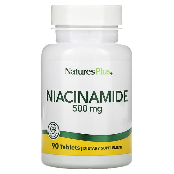 NaturesPlus, ニコチンアミド、500 mg、90粒