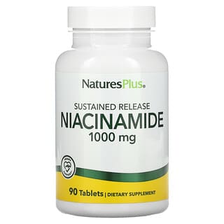 NaturesPlus, никотинамид замедленного высвобождения, 1000 мг, 90 таблеток