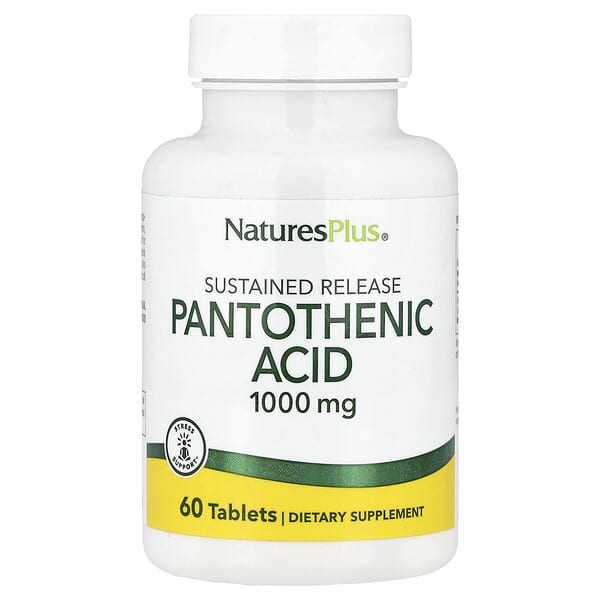 NaturesPlus（ネイチャーズプラス）, パントテン酸、持続放出、1,000mg、タブレット60粒