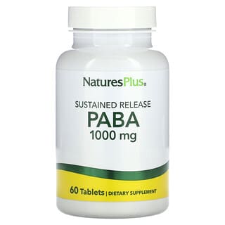 NaturesPlus, PABA de Liberação Sustentada, 1.000 mg, 60 Comprimidos