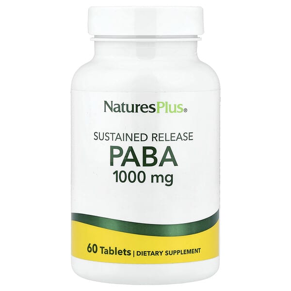 NaturesPlus, PABA, anhaltende Freisetzung, 1.000 mg, 60 Tabletten
