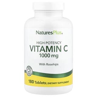 NaturesPlus, Vitamin C with Rosehips, High Potency, 180 Tablets