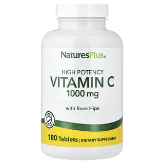 NaturesPlus, 비타민C, 로즈힙 함유, 고효능, 180정