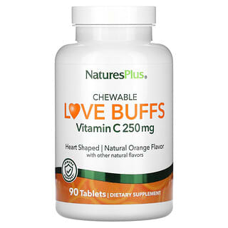 NaturesPlus, Buffs d’amour à croquer, Vitamine C, Orange naturelle, 250 mg, 90 comprimés