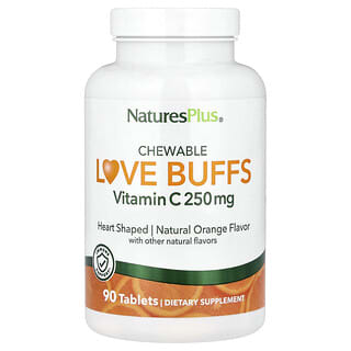 NaturesPlus, Chewable Love Buffs, Vitamin C, Natural Orange, 250 mg, 90 Tablets