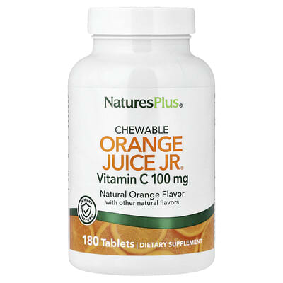 NaturesPlus, Orange Juice Vitamin C Chewables®, Natural Orange Flavor, 180 Tablets