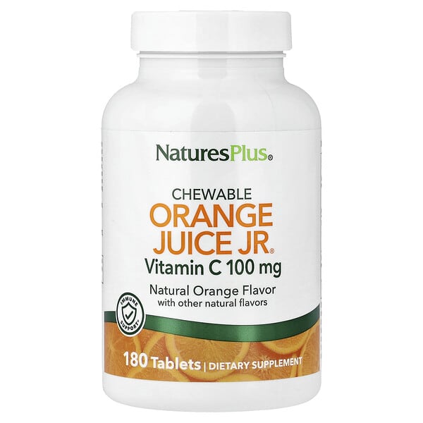 Chewable Orange Juice Jr®, Vitamin C, Natural Orange, 180 Tablets
