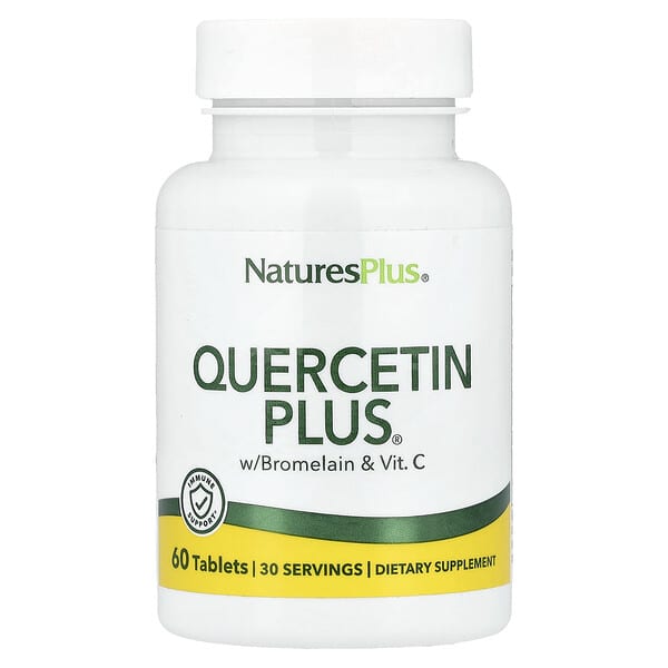 NaturesPlus (네이처스플러스), Quercetin Plus®® 브로멜라인 및 비타민 C, 60정