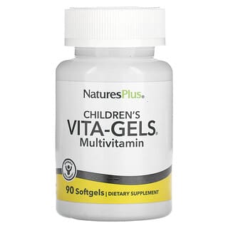 NaturesPlus, Suplemento multivitamínico Vita-Gels para niños, Naranja, 90 cápsulas blandas