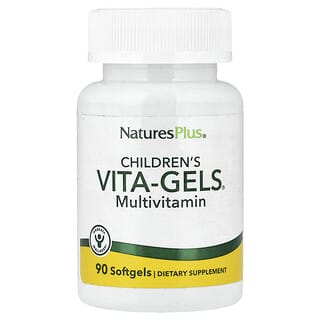 NaturesPlus, Vita-Gels multivitaminico per bambini, arancia, 90 capsule molli