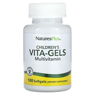 NaturesPlus, Suplemento multivitamínico Vita-Gels para niños, Naranja`` 180 cápsulas blandas