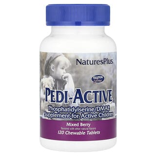 NaturesPlus, Pedi-Active, Suplemento para niños activos, Sabor a bayas mixtas, 120 comprimidos masticables