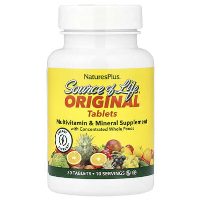 NaturesPlus, Source of Life®, Original Tablets, Multivitamin & Mineral Supplement, 30 Tablets