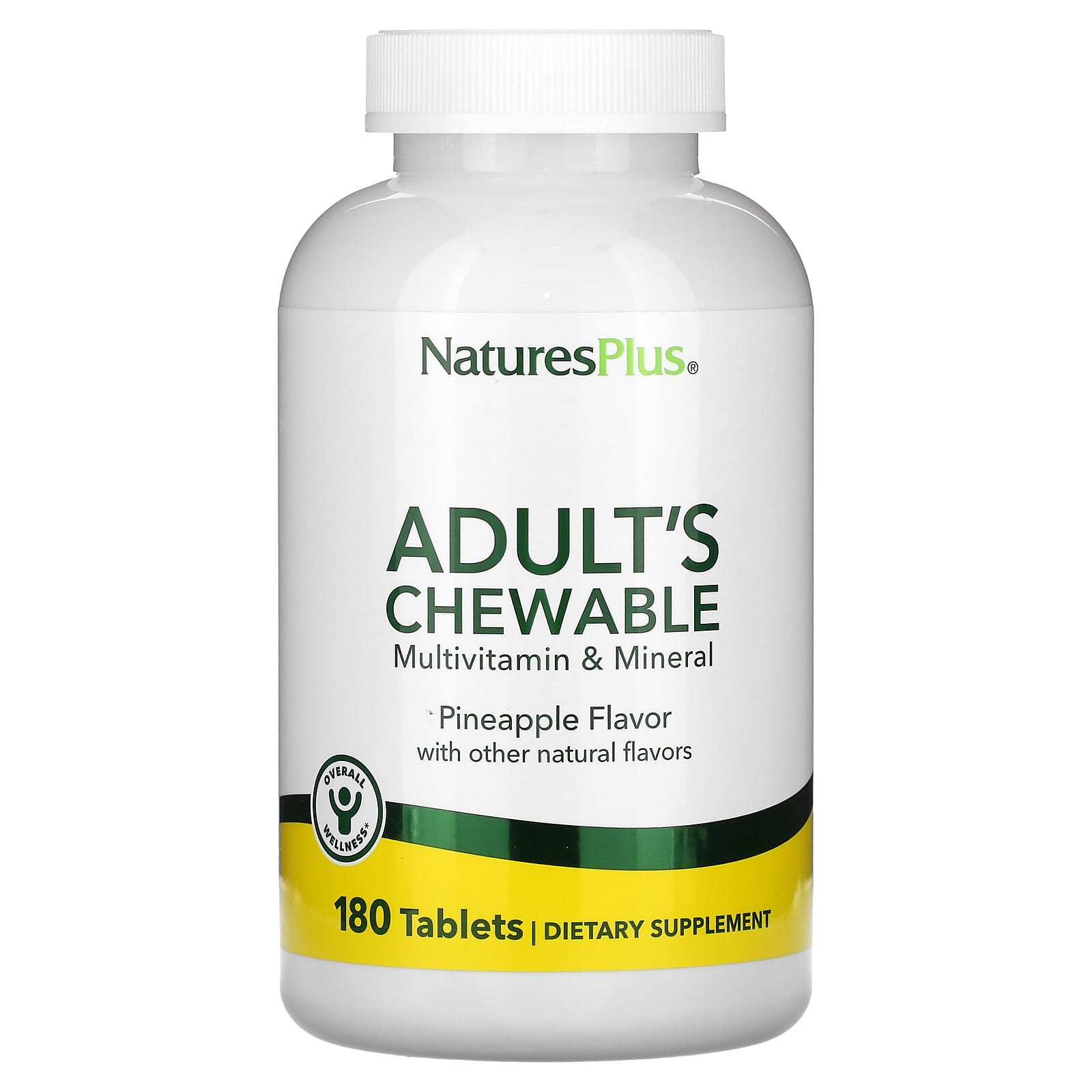 NaturesPlus, Adult's Chewable Multivitamin & Mineral, Pineapple, 180 ...