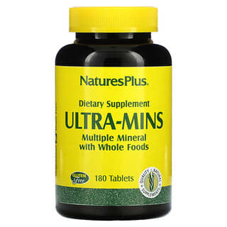 NaturesPlus, Ultra-Mins, multimineral con alimentos integrales, 180 tabletas
