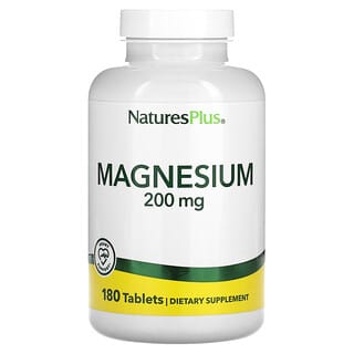 NaturesPlus, Magnésio, 200 mg, 180 Comprimidos