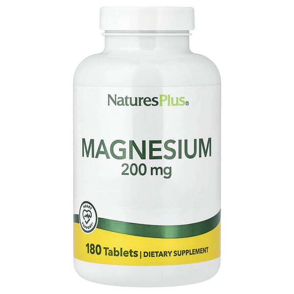 NaturesPlus Magnesium, 200 mg, 180 Tablets