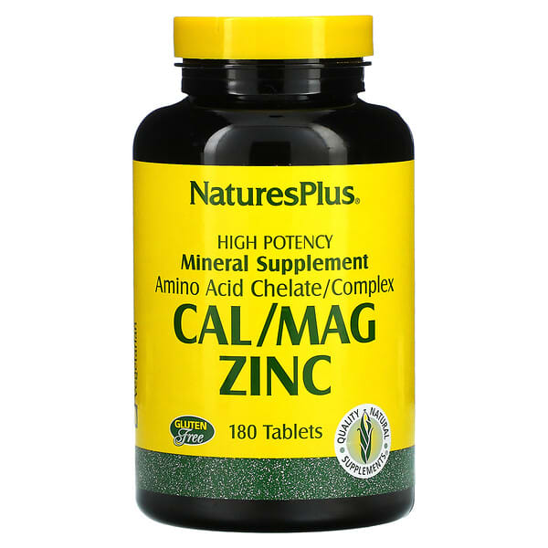 NaturesPlus, Cal/Mag Zink, 180 Tabletten