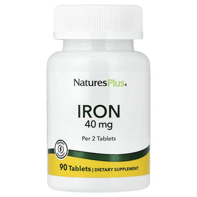 NaturesPlus, Iron, 40 mg, 90 Tablets (20 mg per Tablet)