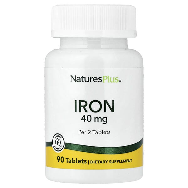 NaturesPlus Iron, 90 Tablets (20 mg per Tablet)