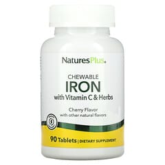 NaturesPlus, Chewable Iron with Vitamin C and Herbs, Cherry, 90 Tablets