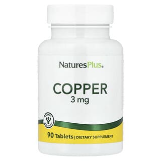 NaturesPlus, Koppar, 3 mg, 90 tabletter