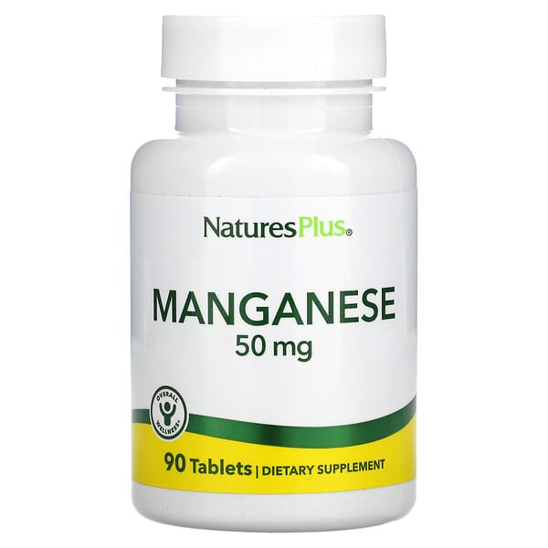 NaturesPlus, マンガン、50mg、タブレット90粒