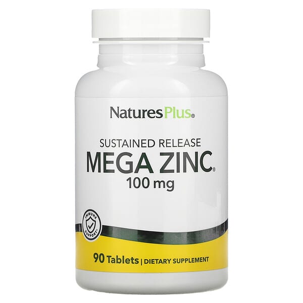 NaturesPlus, Mega Zinc, 100 mg, 90 comprimidos