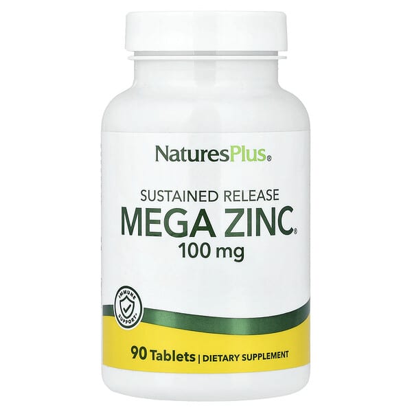 NaturesPlus Mega Zinc®, Sustained Release, 100 mg, 90 Tablets