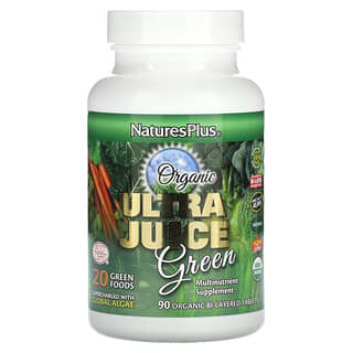 NaturesPlus, Organic Ultra Juice Green`` 90 comprimidos orgánicos de dos capas