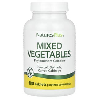 NaturesPlus, Mixed Vegetables (Vetegales Mixtos), 180 Tabletas