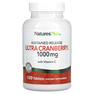 NaturesPlus, Ultra Cranberry, длительное высвобождение, 1000 мг, 120 таблеток