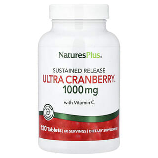 NaturesPlus, Ultra Cranberry™ à libération prolongée avec vitamine C, 120 comprimés