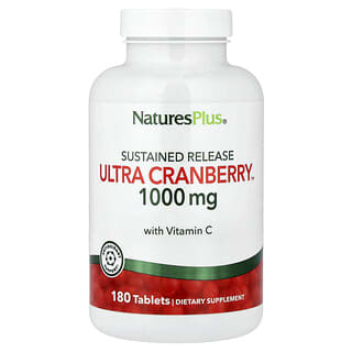NaturesPlus, Sustained Release Ultra Cranberry，1000 毫克，180 片