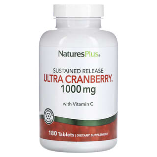 NaturesPlus, Ultra-Cranberry de Liberação Sustentada, 1.000 mg, 180 Comprimidos